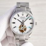 Replica Rolex Milgauss White Dial Stainless Steel Tourbillon Watch